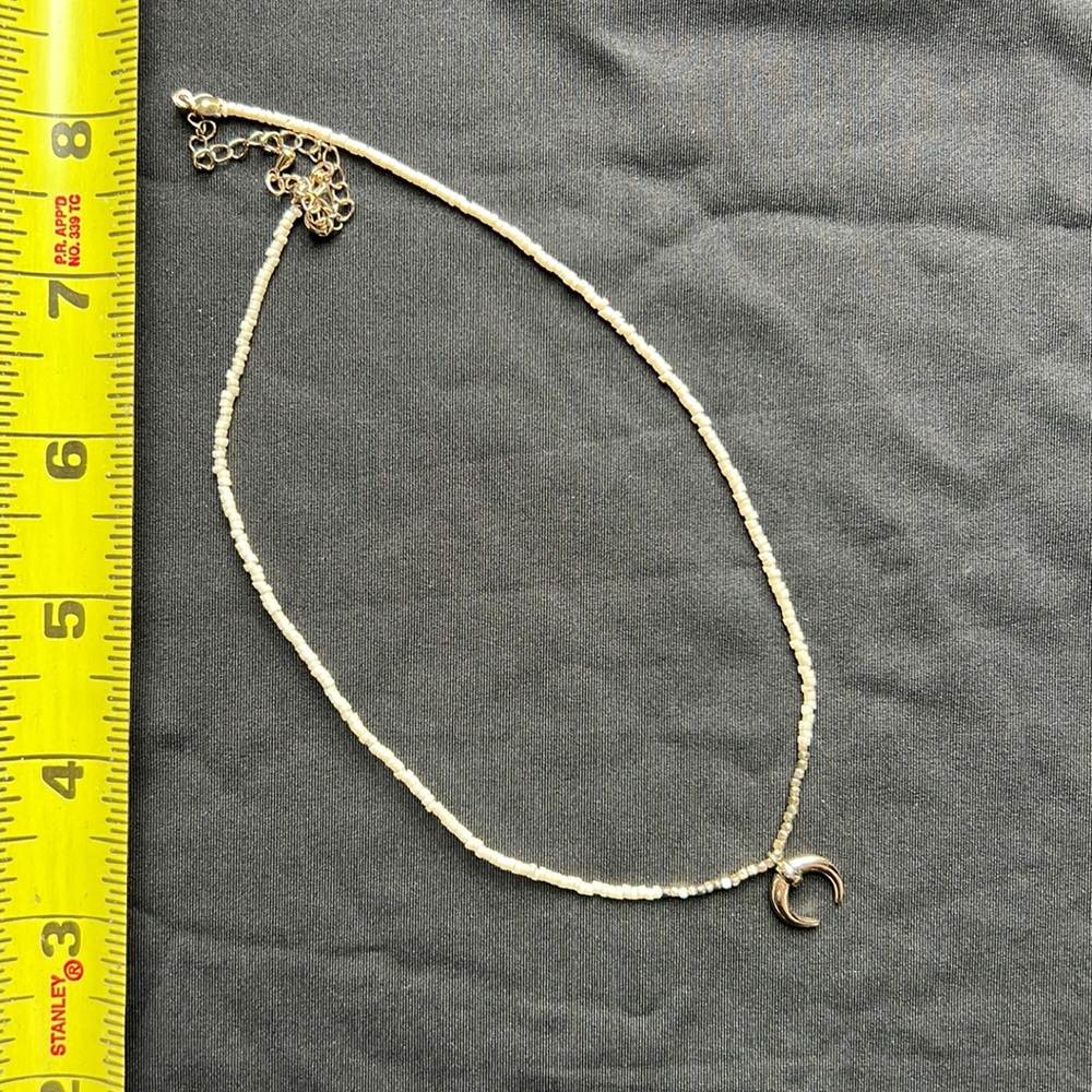 Ivory beaded choker necklace